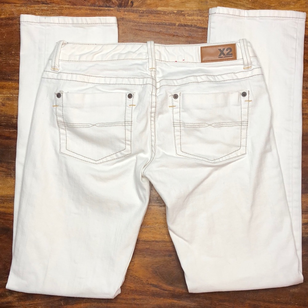 X2 white straight leg jeans